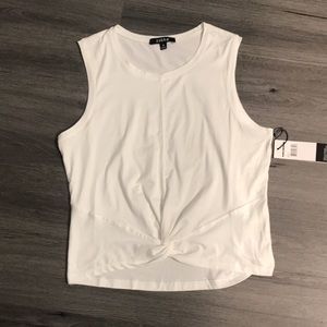 Knotted white athletic top